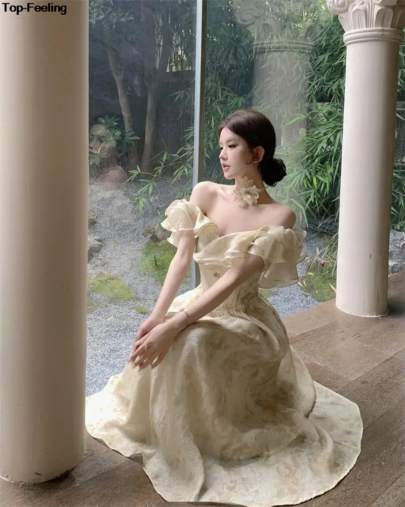 Summer New Floral Midi Dresses for Women Elegant Casual Birthday Party Dress Vintage Chic A-Line Prom Robe Wedding Vestido Mujer