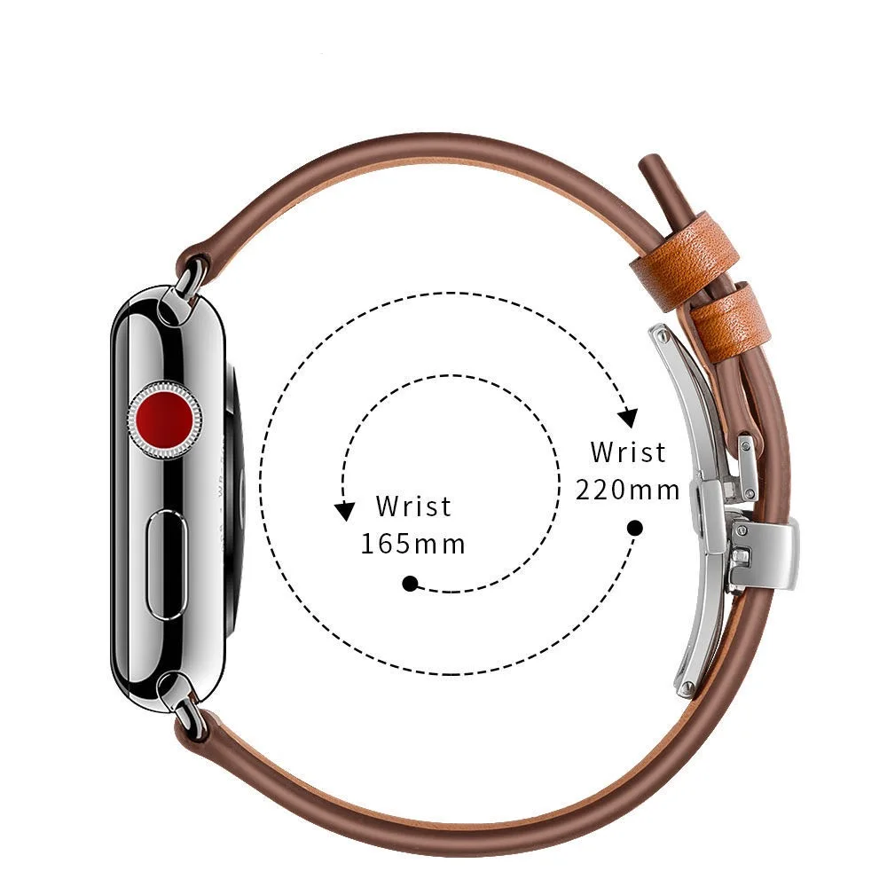 Leather strap for Apple watch Ultra 8 7 6 5 4 SE 49mm 45mm 41mm 44mm 40mm Metal buckle bracelet strap for iwatch3 42mm 38mm band