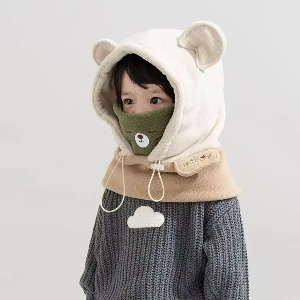 3 in 1 Cute Winter Hats Mask&Scarf Cartoon Balaclava Hat Neck Protection Windproof Cartoon Animal Beanie Hats Cold Weather