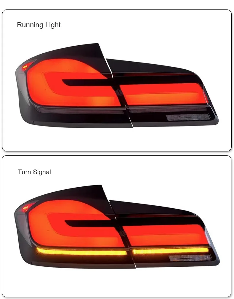 مجموعة مصابيح خلفية ليد لبي دبليو ، مصباح الفرامل ، إشارة الانعطاف ، قطع غيار السيارات ، 5 سلاسل ، نوع ، F10 ، f520i ، 520d ، 530d ، 530i ، m5