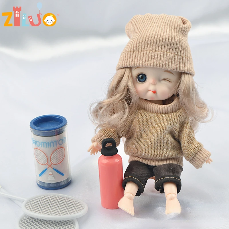 

16cm 1/12 BJD Dolls Clothes for Girls Dress Up OB11 Vitality Sports Cool Tide Sweater Suit Baby Clothes Toys Doll Accessories