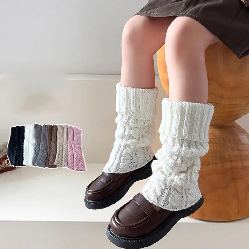 Jambières Tricotées Avec Pompons Pour Fille - Chaussettes D'hiver épaisses, Manches Thermiques, Confort Froid
