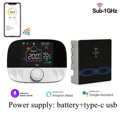Smart WiFi Wireless Thermostat for Floor Heating and Gas Boilers - Programmable Temperature Controller (WiFi Black)