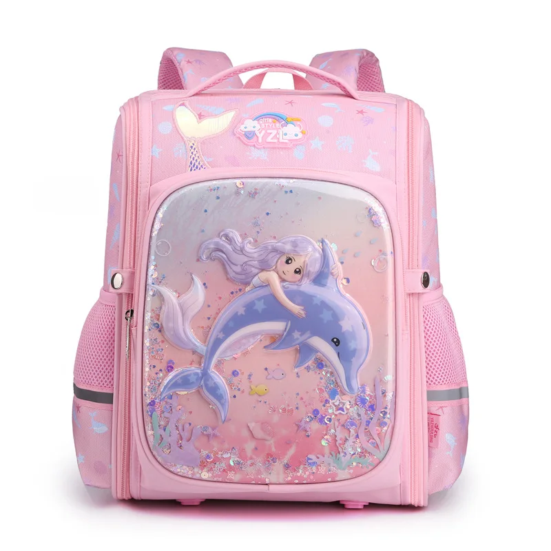 Girls Pink Princess School Bags Kids Cartoon School Bag for
