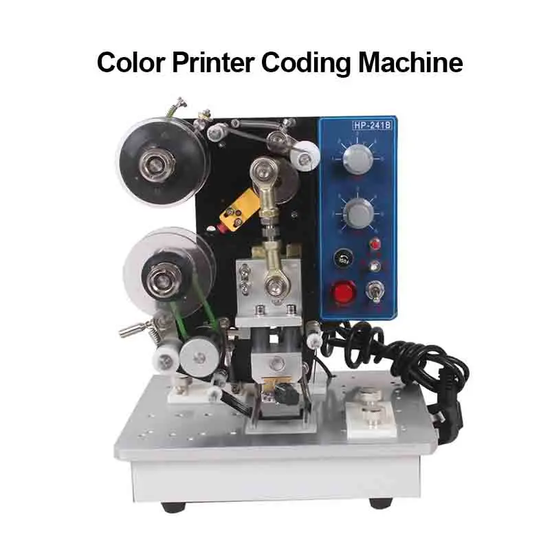 2023 Hot Sale HP-241B Semi-automatic Electric Hot Stamp Ribbon Code Label Printer Ribbon Coder Color Printing Machine Coding New automatic online printing machine batch number date coder industrial inkjet printer