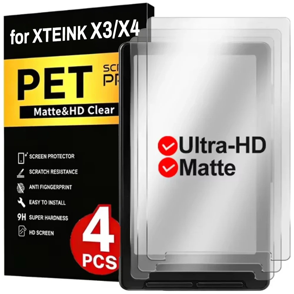 Soft PET Full Cover Anti-Glare E-Reader Screen Protector, Matte & HD Clear (1-4 Pack)