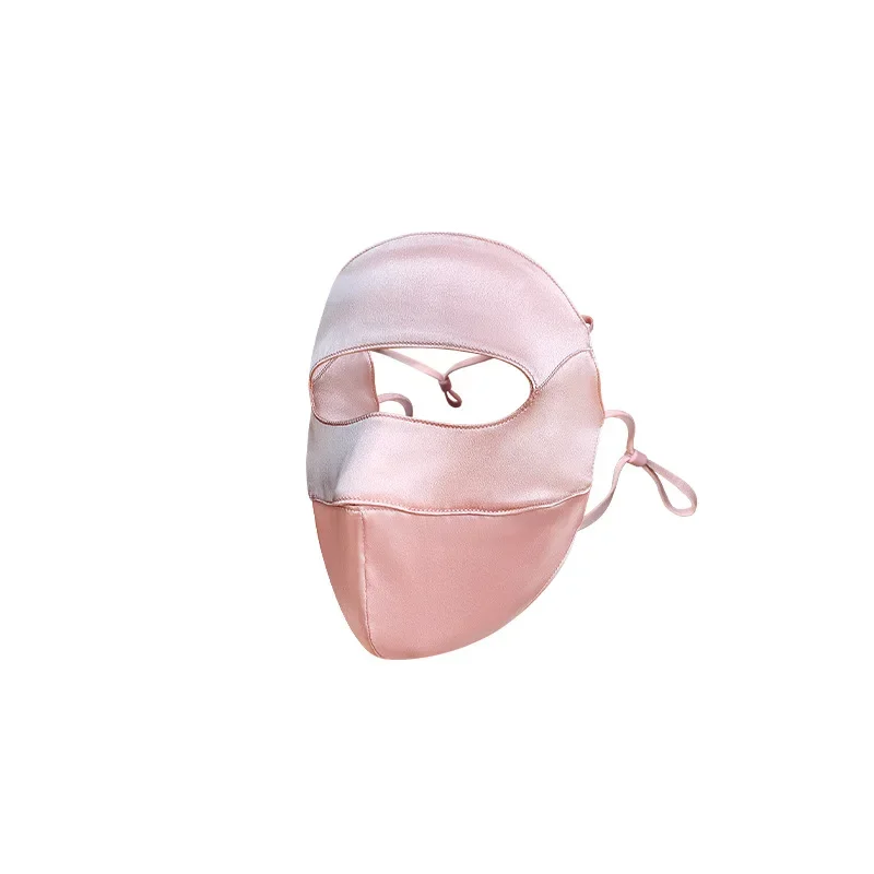 Silk face mask, full face, mulberry silk, 19mm thick, UV resistant, sunscreen face, Gini female