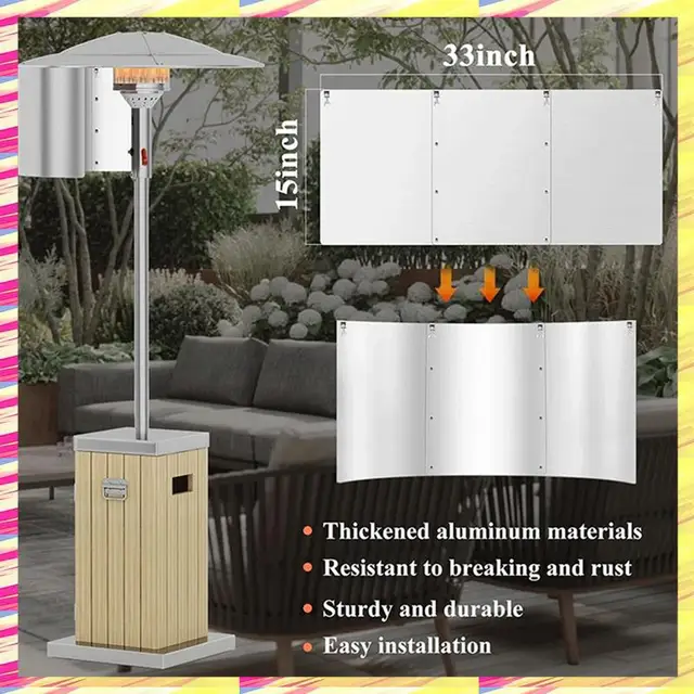 ABJJ Patio Heater Reflector Shield, Heat Focusing Reflector For Round Natural Gas And Propane Patio Heaters Outdoor Easy To Use 2