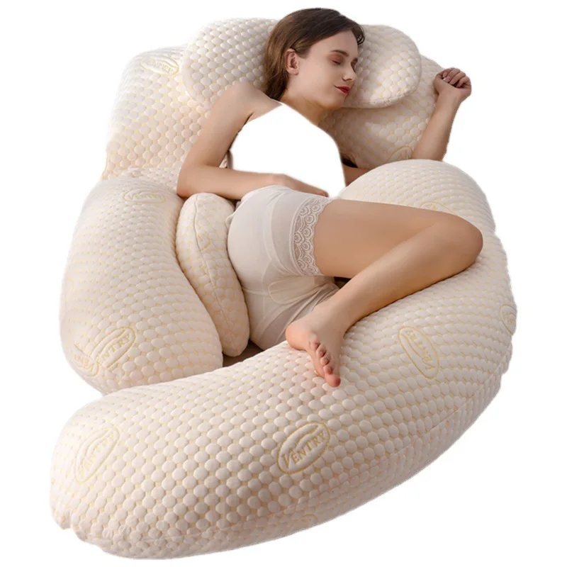 Pregnancy Pillow for Pregnant Women Sleep Nursing Maternity Full Body Pillow  Support for Back Belly Hip Leg With Removable Cover