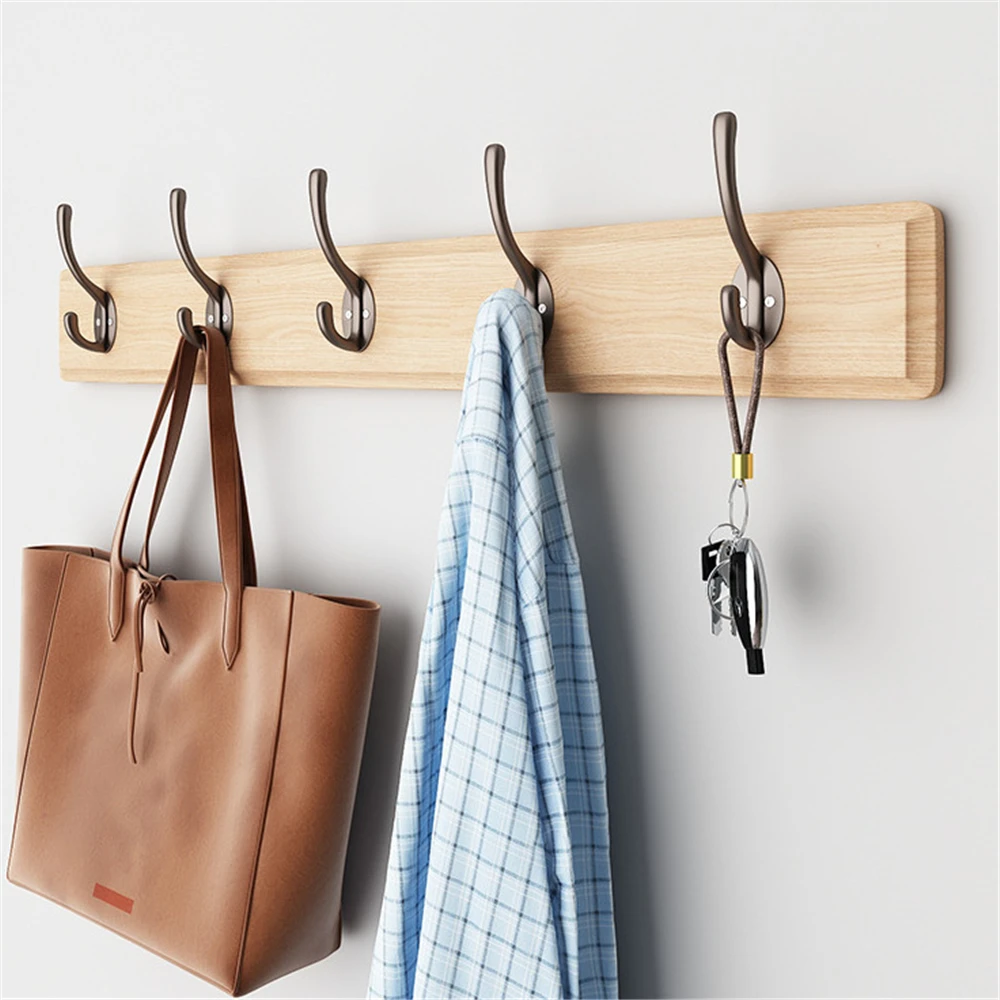 Natural Wood Wall Hook Coat Rack Clothes Hanger Bedroom Hook Bathroom Door Back Hooks  Nordic Home Decor Hooks for Living Room 