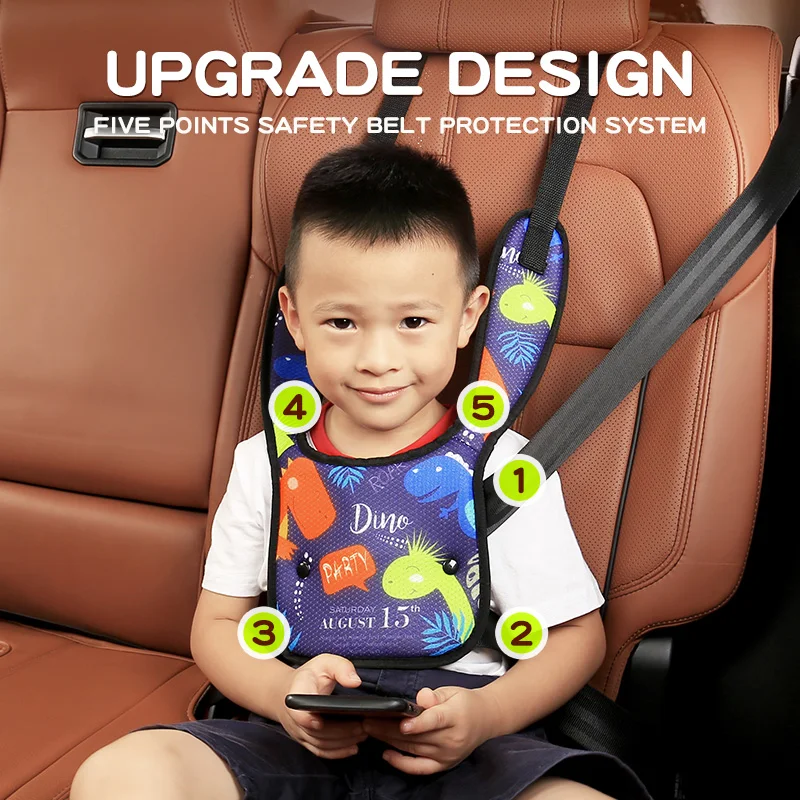 Juste de ceinture de voiture pour enfants, accessoires réglables, ceinture de sécurité portable pour bébé, siège intérieur automobile, patte, 2023