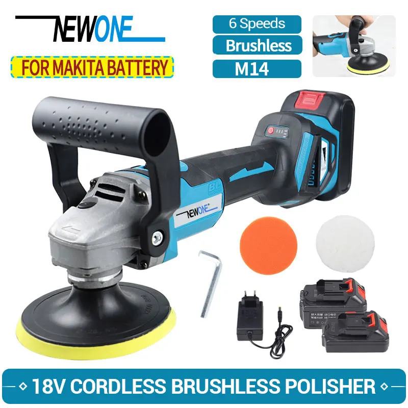 Polisseuse Excentrique Sans Fil 18V Compatible Makita - 6 Tampons Inclus - Neuf Sous Emballage