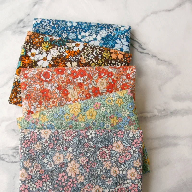 Cotton Fabric 145x50cm Floral Summer Poplin for DIY Children's Wear