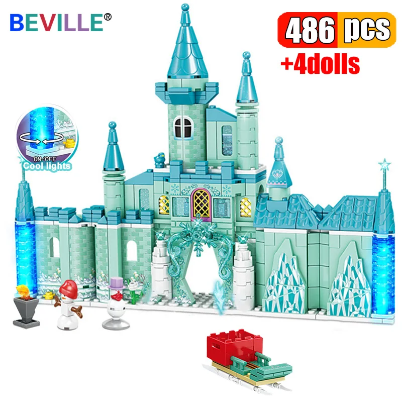 

Friends Ice Castle Building Blocks Girls Snow House Princess Playground Horse Carriage DIY Bricks Toys for Children Gifts Set