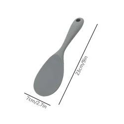 Silicone Non-stick Rice Spoon with Holes - Versatile Kitchen Ladle and Cooking Scoop (Grey)