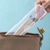 2PCS light travel transparent dust-proof paint eye shadow eyebrow brush finishing box portable makeup brush storage box 1