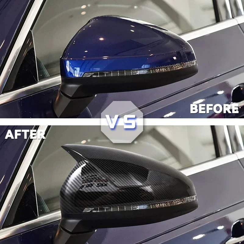 아우디 A4 A5 B9 2017 2018 2019 2020 2021-2023 블랙 사이드 윙 미러 캡 올로드 콰트로 교체용 미러 커버 쉘 뚜껑