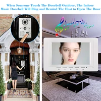 Sonnette vidéo filaire 7 pouces, moniteur intérieur IR-CUT caméra extérieure, interphone visuel, audio bidirectionnel, déverrouillage à distance, visiophone 3