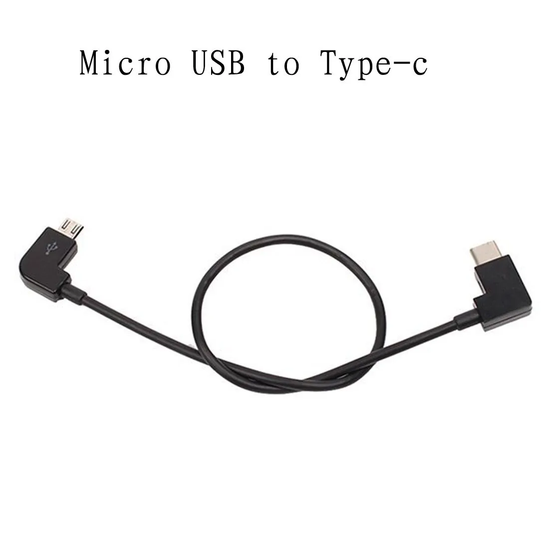 Câble OTG Micro USB vers USB C pour télécommande de drone DJI et tablette, connecté à un iPad avec câble enroulé.