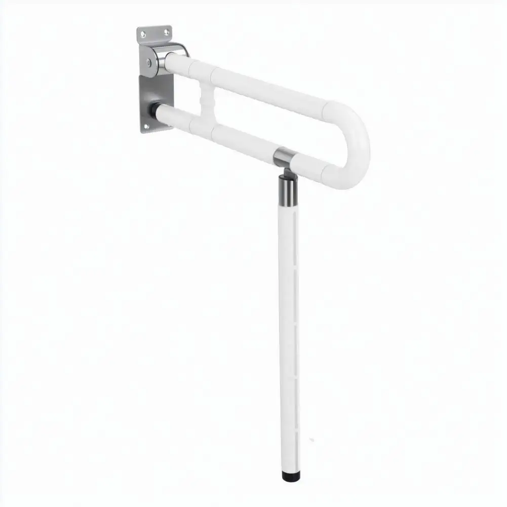 24.4 Inch Handicap Grab Bars, Foldable Toilet Grab, Foldable Toilet Grab Bar With Particle Texture, Flip-Up Safety Rail