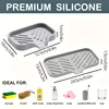 Silicone Kitchen Sink Tray Soap Dish Holder with Drain Tip Countertop Sink Scrubber Drain Pad for Sponge Kitchen Bathroom Tools 5