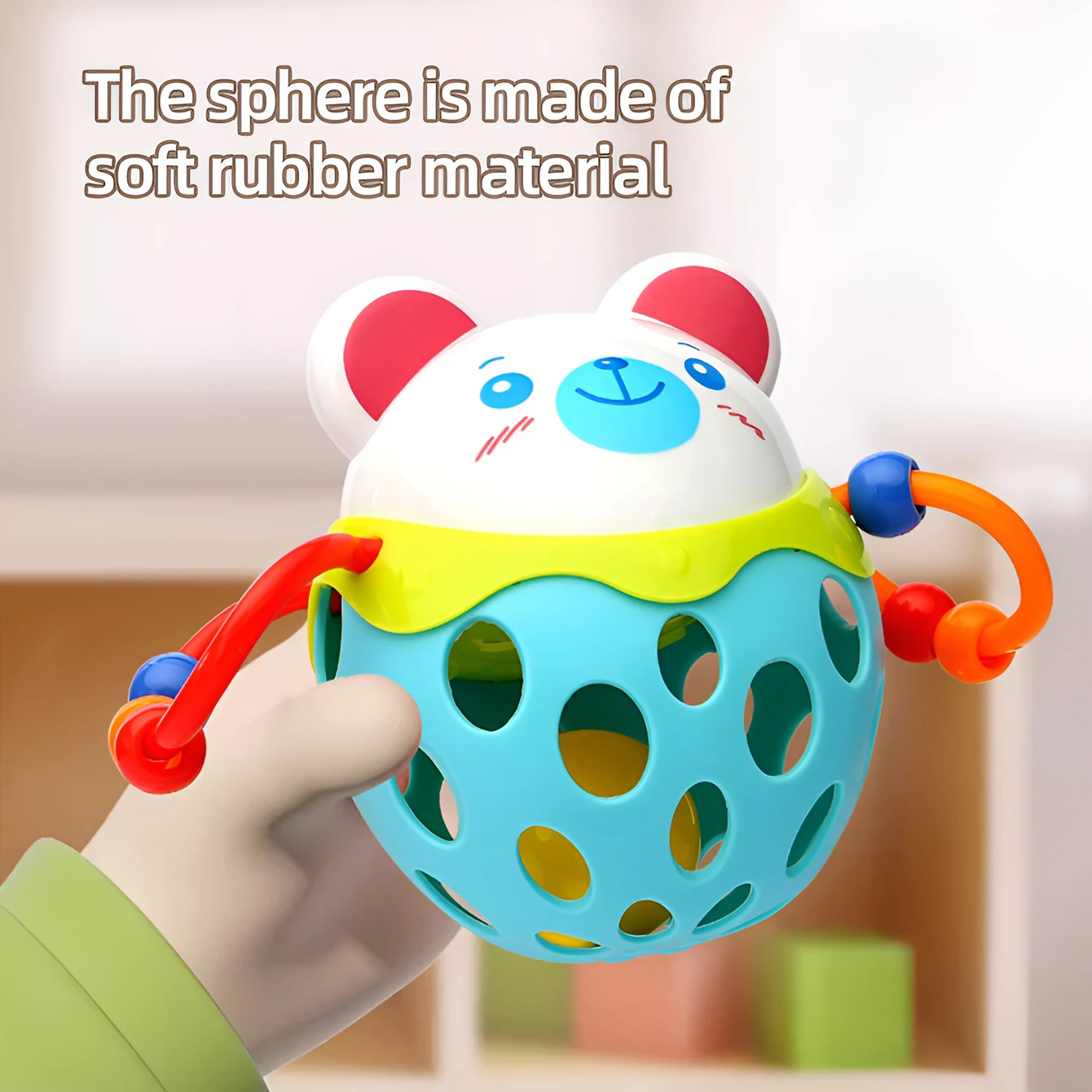 Cartoon animal soft glue pothole player grab ball hand ring tone toy 4