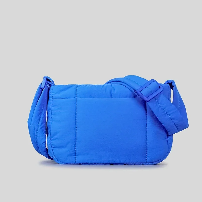 Casual Small Puffer Bag Designer Crossbody Bag for Women Lightweight Nylon Padded Shoulder Bag Candy Color Female Purses 2023