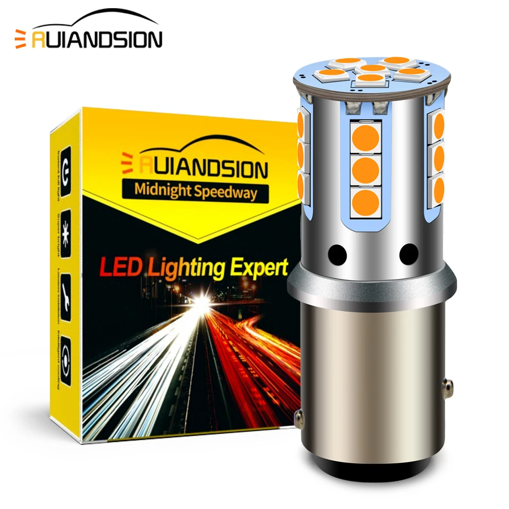 Lampadine LED BAZ15D Ruiandsion | 2 Pezzi | Bianco 10-60V | Per Luci Di Retromarcia E Frecce | Non Polarit&agrave;