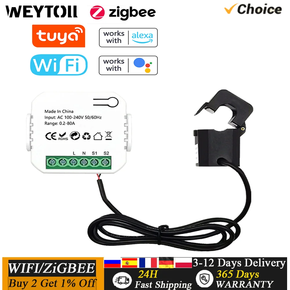 Control Remoto Energía Shelly EM Mini Gen4, WiFi Bluetooth & Zigbee Powered Medidor Monitor Eléctrico 16A Sin Hub