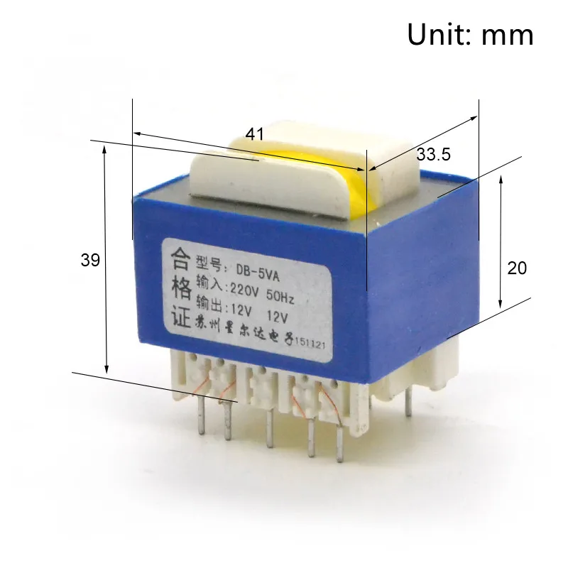 Transformateur De Puissance 220v 9v 300ma, 5 Broches, Noyau De Ferrite Ei,  Ei-35 - Transformateurs - AliExpress