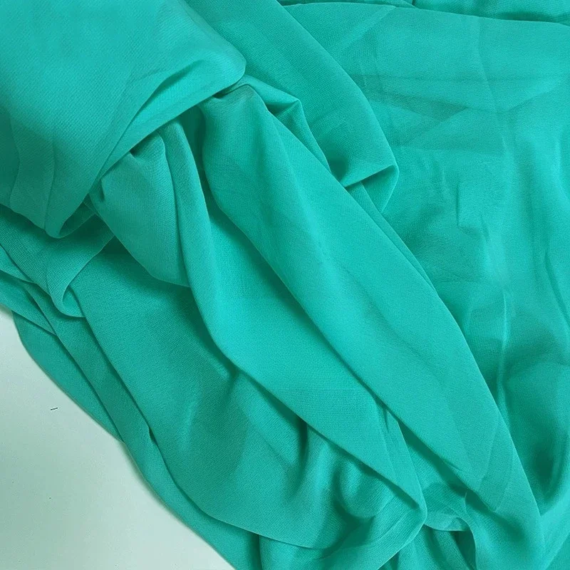 Elegant Avocado Green Semi-Transparent Chiffon Veil & Decorative Curtain Fabric