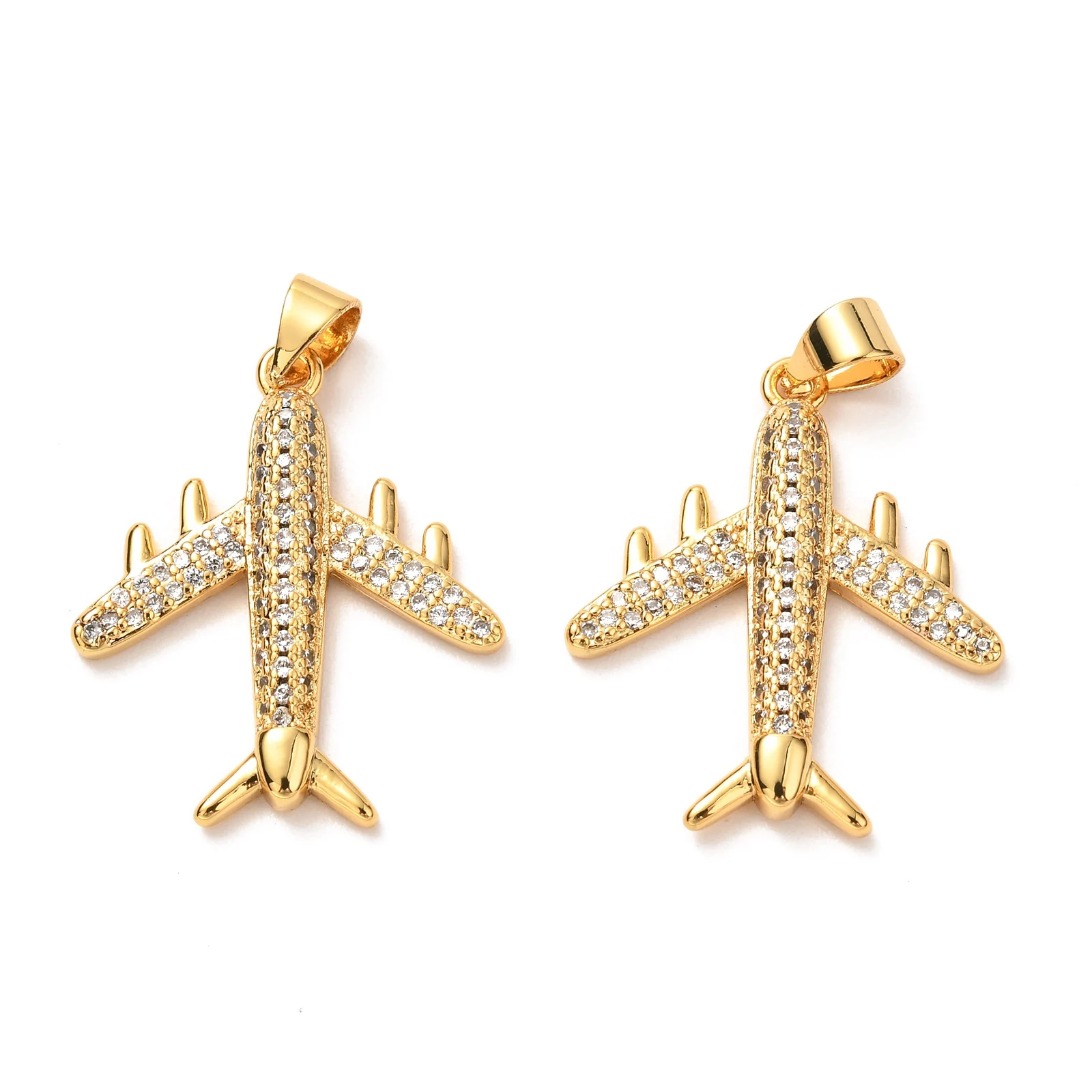 10 шт., металлические подвески Pandahall с фианитами, в форме самолета