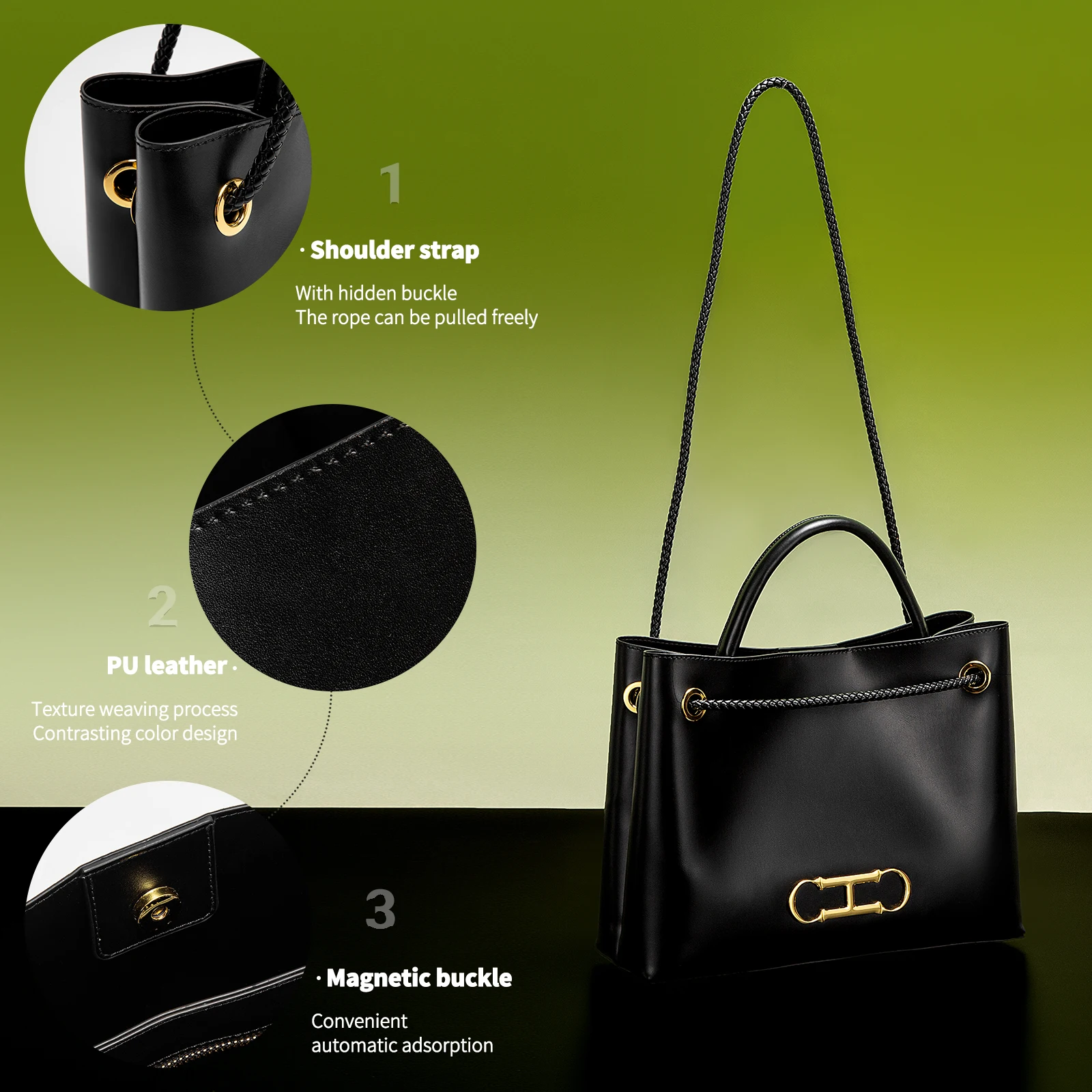 أزياء كلاسيكية ريترو المرأة الجديدة بلون حقيبة كرو...