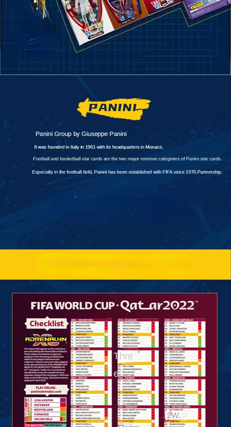 Panini 2022 Qatar World Cup Collection Footballer Star Card Box Collection Limited Soccer Ball Star Cards Basic card Silver Card