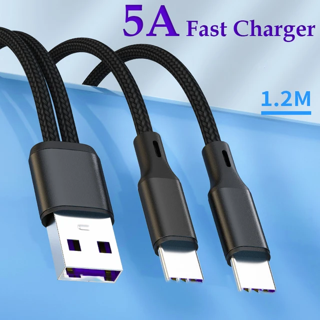 2in1 USB Type-C Fast Charging & Data Transfer Sync Cable 1.2m