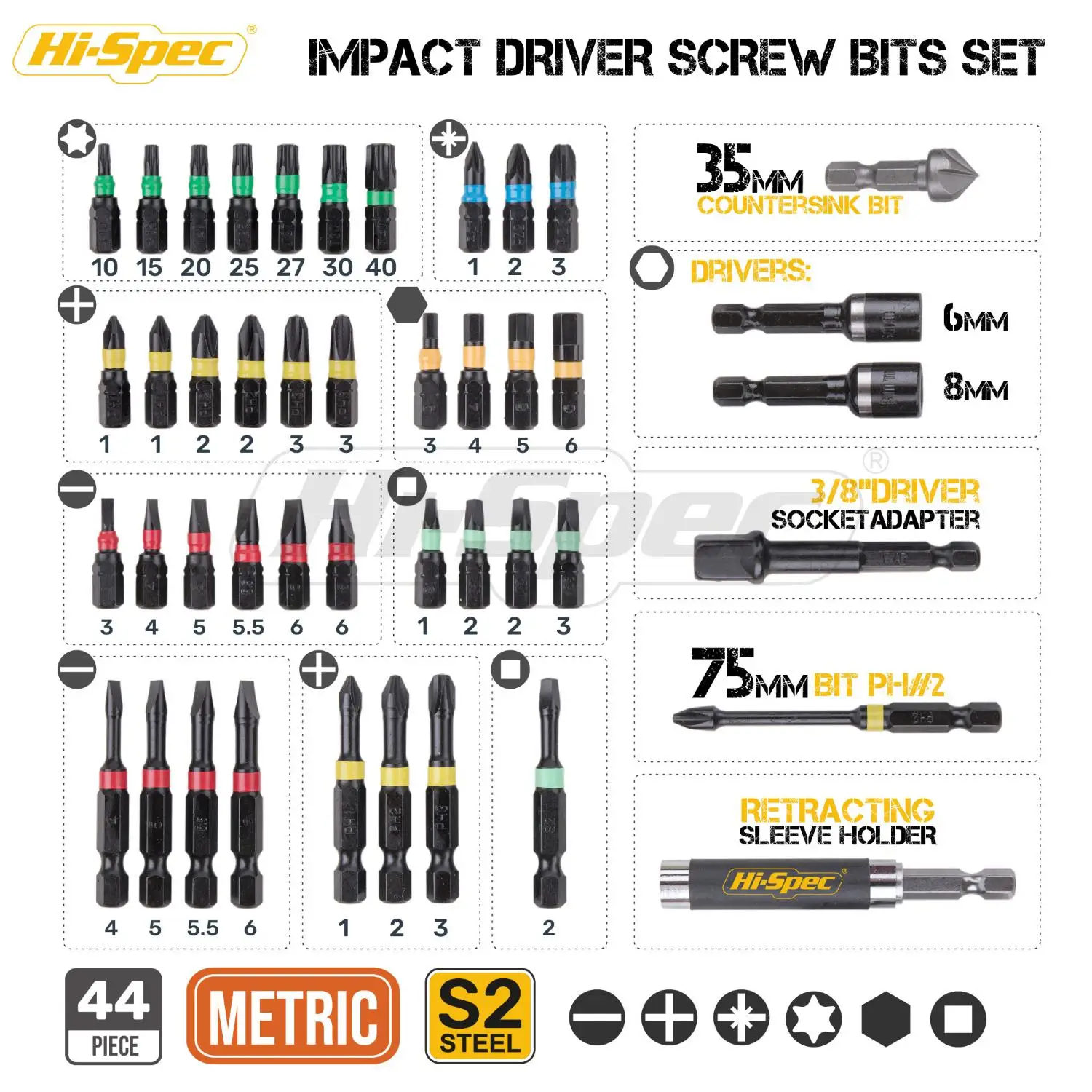 30 Piece Drilling And Driving Set, Metallic