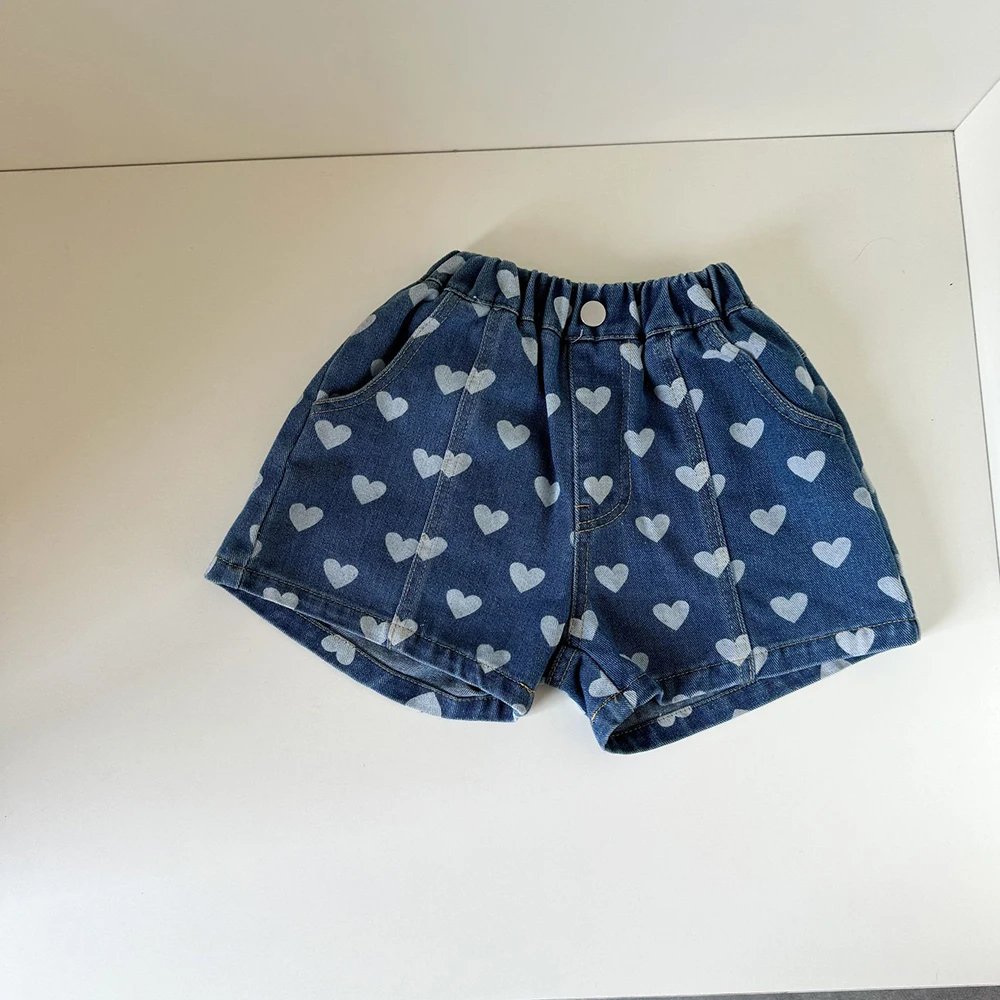 Girls Denim Shorts Elastic Waist Summer