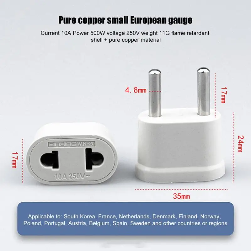 1pcs US to EU Plug Socket Adapter CN Chinese to Euro EU Travel Adapter European Plug Converter Electric Power Sockets Outlet