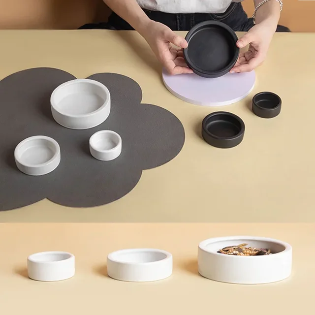New Dog Accessories Mini Ceramic Pet Bowl Available in Black and White Eat and Drink Water Bowl for Puppy Dog Cat Pet Supplies 5