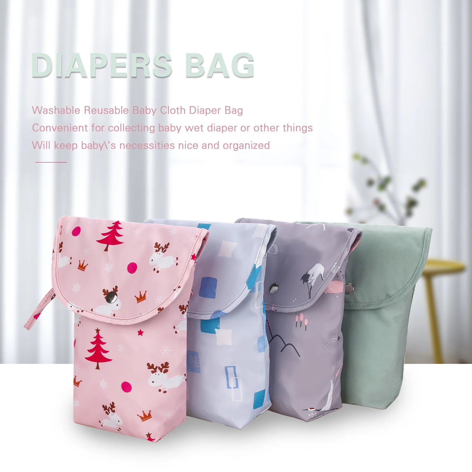 Baby Waterproof Reusable Diaper Bag Simple Mommy Storage Organizer Diaper Backpack for Boys Girls Changing Bag Care Accessories