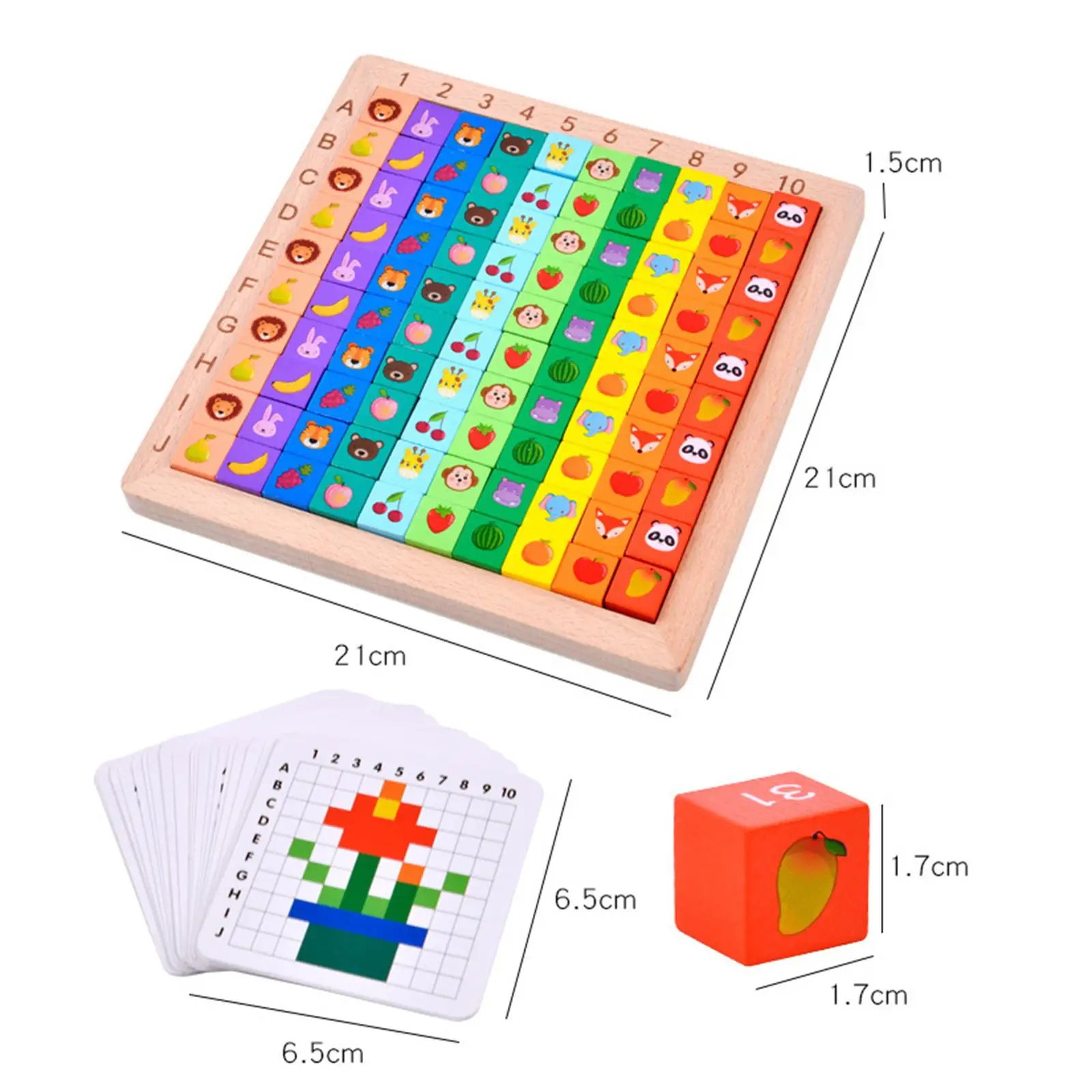 Wooden Building Blocks Color Sorting for Stacking Coordination Imagination