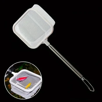 Aquarium Fish Tank Net with Suction Cup Extendable Handle Landing Net Isolation Net for Fish Tank Cleaning Tool Accessories