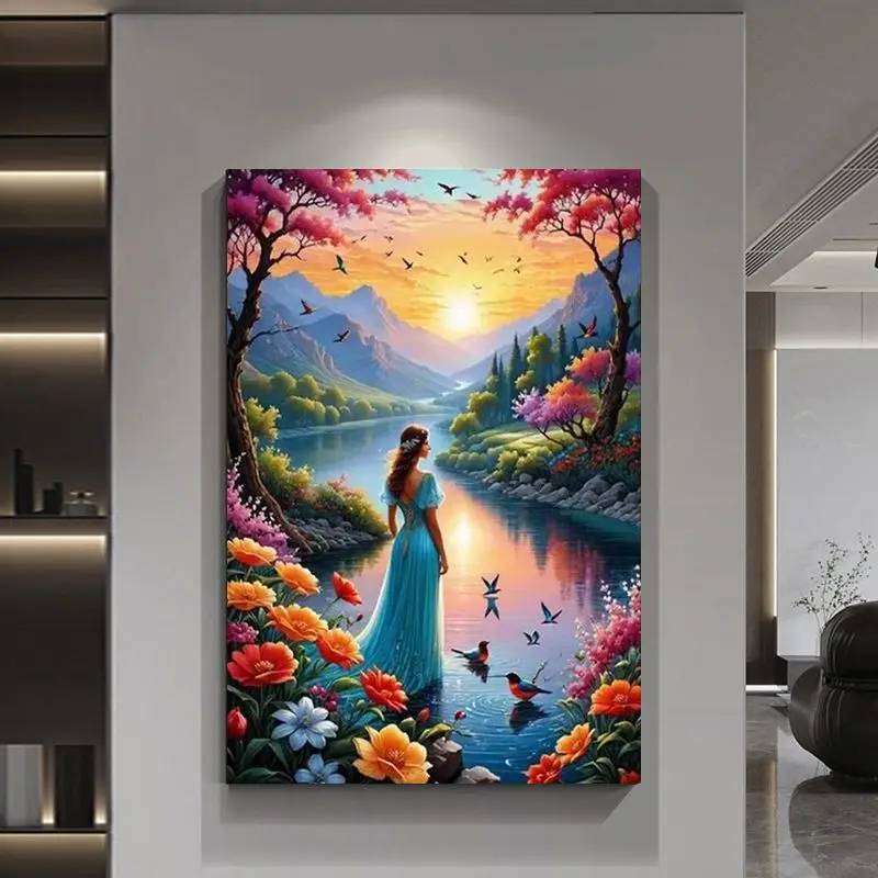 CHENISTORY Paint By Number Woman Drawing On Canvas HandPainted Art Gift DIY Picture By Number Figure Kits Home Decor