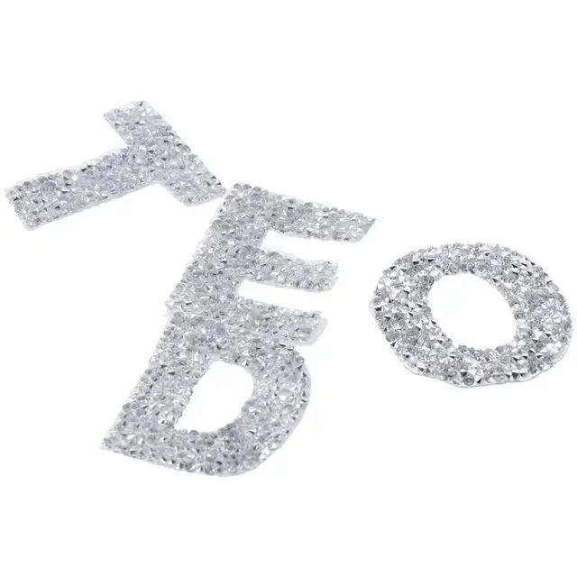 26Pcs 2inch Bling Rhinestone Letter Stickers Large Silver A-Z