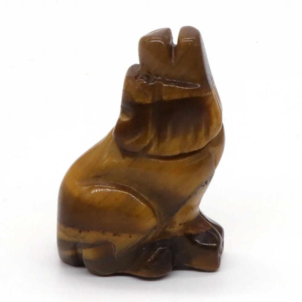 1.5" Cat Elephant Tortoise Rabbit Owl Frog Fish Bear Dog Horse Wolf Snake Statue Natural Healing Crystal Animal Stone Carving 