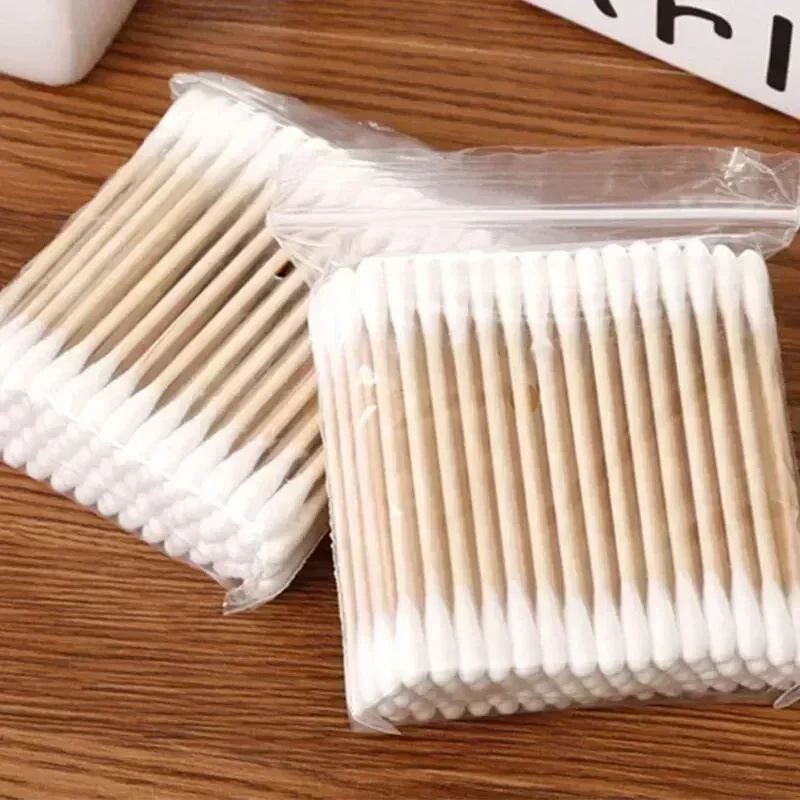 100/300/500/800pcs Double-ended Kapok swabs Nose and Ears Clean makeup kit Lipstick swabs 4