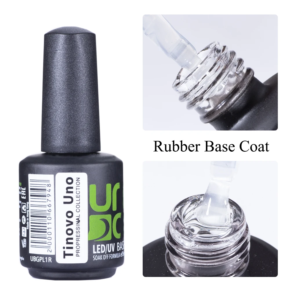 Tinovo Uno Latest Rubber Base Gel Nail Polish UV Semi Permanent Thick Strong Base Coat Top Coat for Manicure Nails Art Salon 4