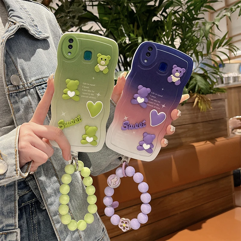 3D Luxury Cute Bear Cartoon Soft Silicone Phone Case On For