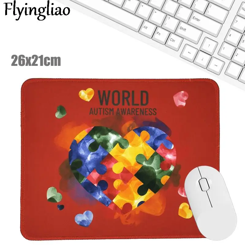 Autism Awareness Red Heart Cute desk pad mouse pad laptop mouse pad keyboard desktop protector school office supplies