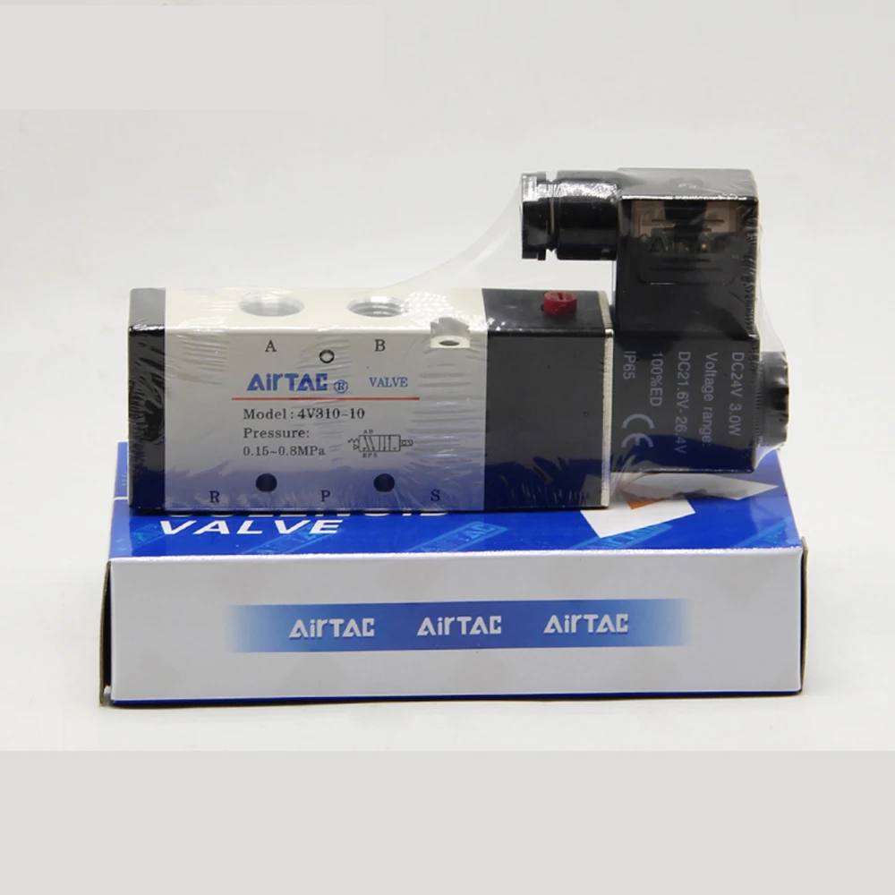 

1 шт. пневматический цилиндр Airtac Запчасти 1/4 ''bsp Порты 4V310-10 DC 12V 24V AC 110V 220V 2 Позиция 5 Путь воздуха электромагнитный клапан